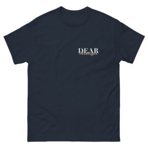 Unisex navy blue T-Shirt with the message "Dear stranger, your smile could be the reasons someone believes in kindness today."