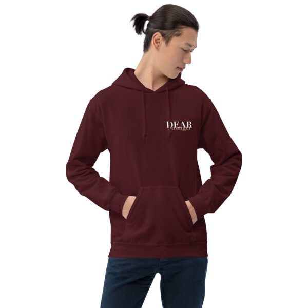 Unisex maroon hoodie with the message "Dear stranger, one small act of kindness can make a big difference. Be the reason someone feels seen today."