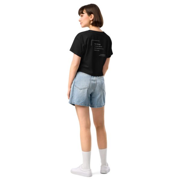 Black Crop Top with the message "Dear stranger, your smile could be the reasons someone believes in kindness today."