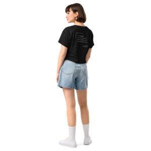 Black Crop Top with the message "Dear stranger, one small act of kindness can make a big difference. Be the reason someone feels seen today."