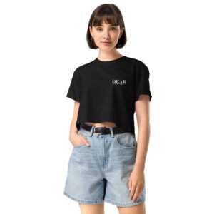 Black Crop Top with the message "Dear stranger, one small act of kindness can make a big difference. Be the reason someone feels seen today."