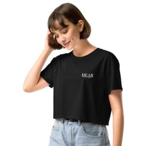 Black Crop Top with the message "Dear stranger, your smile could be the reasons someone believes in kindness today."