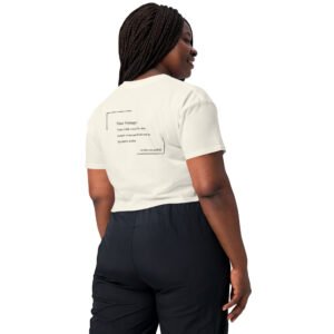 Natural Crop Top with the message "Dear stranger, your smile could be the reasons someone believes in kindness today."